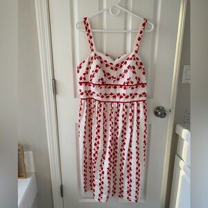 Madison Leigh Red and White Floral Midi Dress